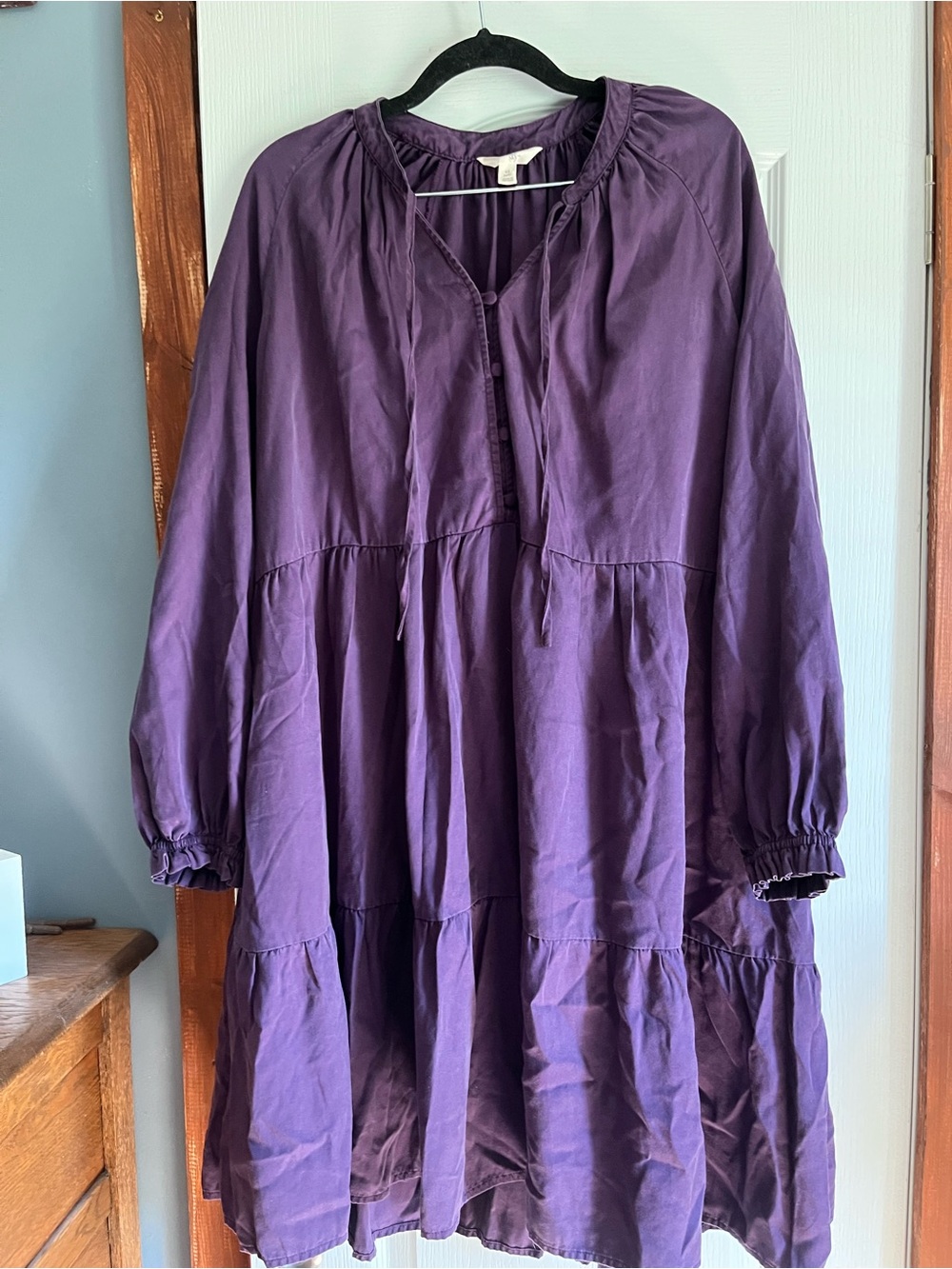Women’s purpleTiered Long-Sleeve Dress